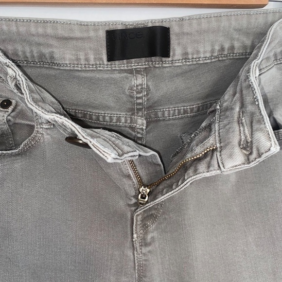 Vince Dylan Skinny Mid Rise Metallic Silver Tux Side Stripe Gray Jeans 28 EUC - Picture 6 of 10